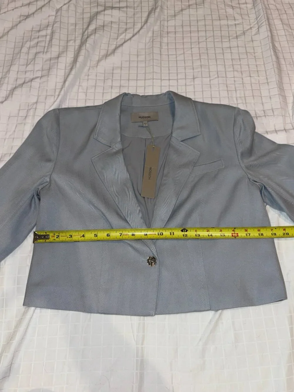 Hudson Herringbone High Rise Cropped Blazer - S